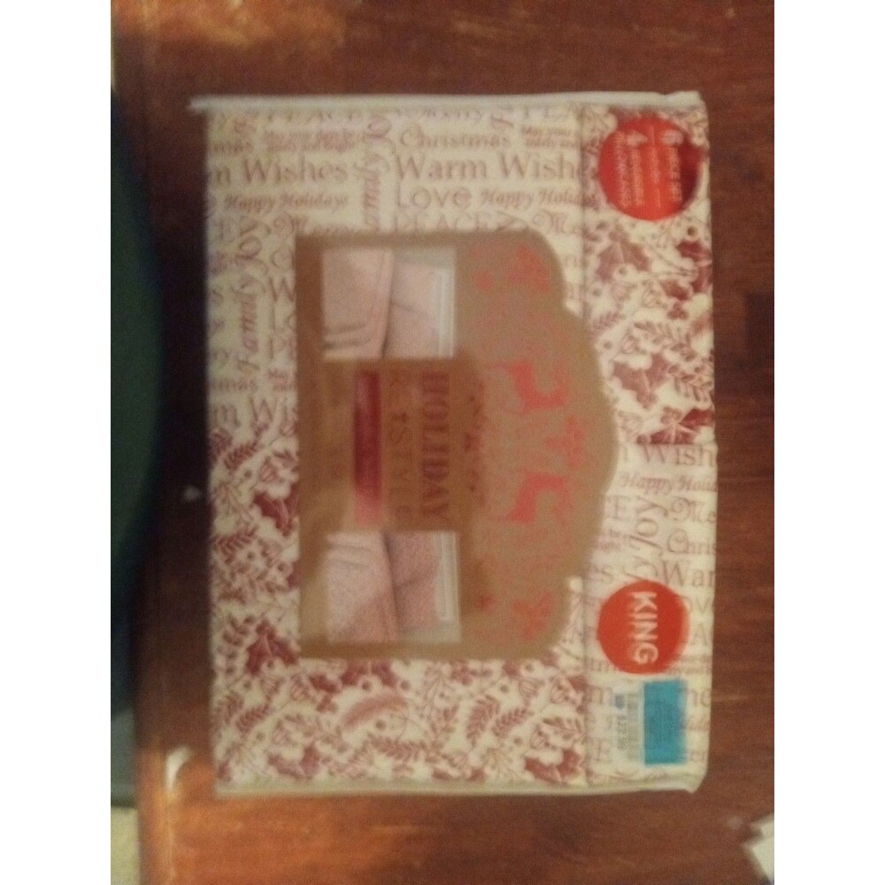 Holiday Restyle Christmas Sheets Double Sided King Size.